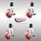 Service Caster 3 Inch 316SS Red Poly Swivel 1-7/8 Inch Expanding Stem Caster Set Brake SCC SCC-SS316EX20S314-PPUB-RED-TLB-178-4 - alternate 2
